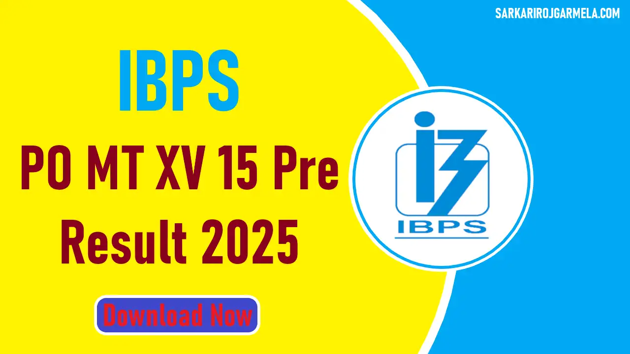 IBPS PO MT XV 15 Pre Result 2025